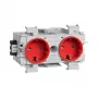 Hager GS20013020 Wkład gniazda Schuko, czerwony, IP20, 250 V, 16 A, 10 sztuk