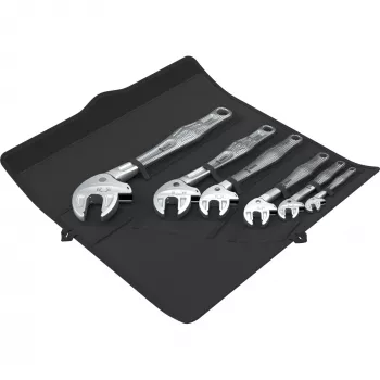 Zestaw kluczy płasko-oczkowych Wera 6004 Joker 6 Set 1, 6 sztuk, 10-19 mm, stal chromowo-molibdenowa, niklowo-chromowana, z pokrowcem tekstylnym