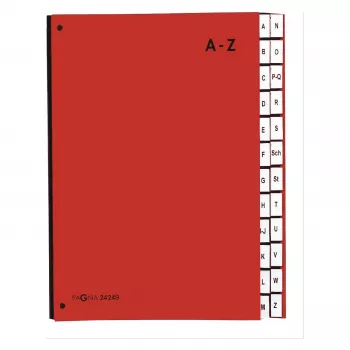 PAGNA Organizer biurkowy 24 przegródki - A4 - Karton - Czerwony - Pionowy - 340 mm - 35 mm