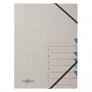 Pagna 44307-02 teczka z przegródkami, 7 przegródek, A4, szara