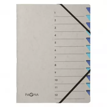 Pagna 44312-02 teczka z przegródkami, 12 przegródek, A4, szara