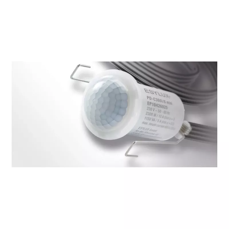 ESYLUX EP10426155 Bezprzewodowy sufitowy czujnik obecności 360° 8m IP55 Biały