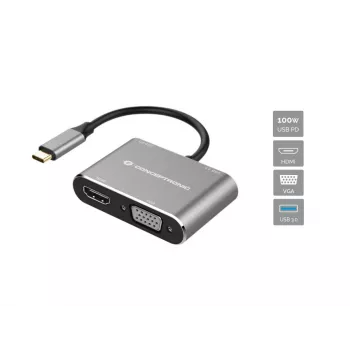 Conceptronic DONN16G USB-C 16-in-1 Docking Station - Czarny