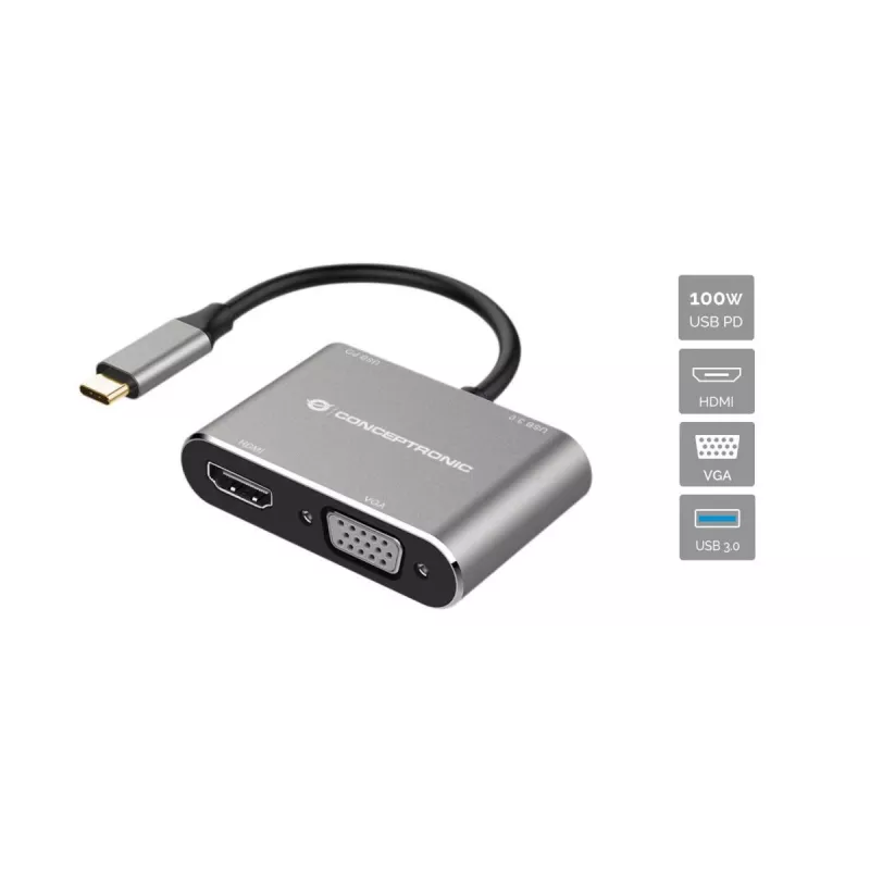 Conceptronic DONN16G USB-C 16-in-1 Docking Station - Czarny