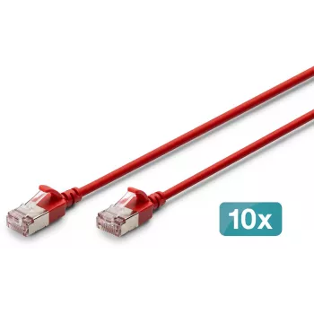 DIGITUS CAT 6A F-FTP Slim Patch Cable, Copper, LSZH, 0,5 m, Grey