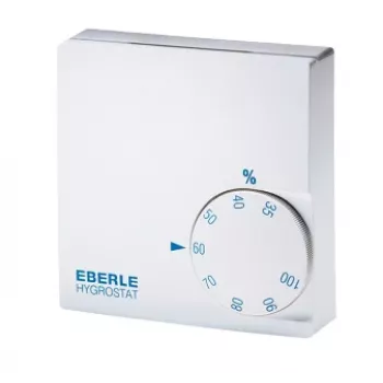Eberle Controls HYG-E 6001 Elektroniczny Higrostat Pokojowy, Biały, Pokrętło Obrotowe, 35-100% RH, IP30