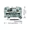 WAGO 2004-1201 Przepustowa listwa zaciskowa, 2-przewodowa, 800 V, 32 A, szara, szerokość 6,2 mm, CAGE CLAMP