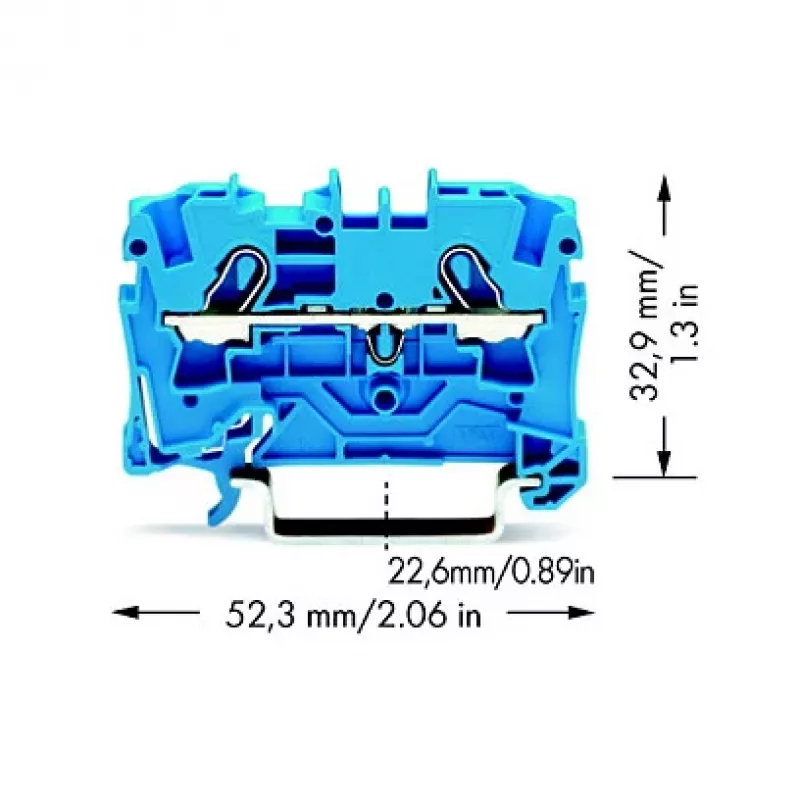 WAGO 2004-1204 TOPJOB S 2-przewodowa listwa zaciskowa przelotowa, 800 V, 32 A, 4 mm², szary