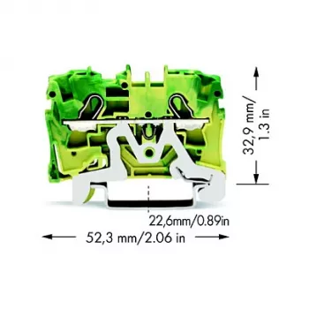 WAGO 2004-1207 TOPJOB® S Przelotowa listwa zaciskowa, 6 mm², szara, montaż na szynie DIN