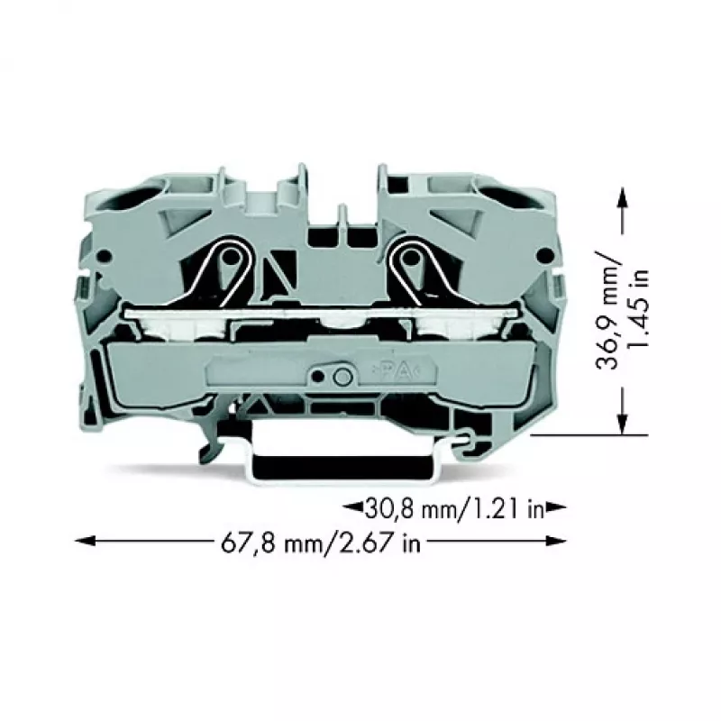 WAGO 2010-1201 Przepustowa listwa zaciskowa, 10 mm², 800 V, szary