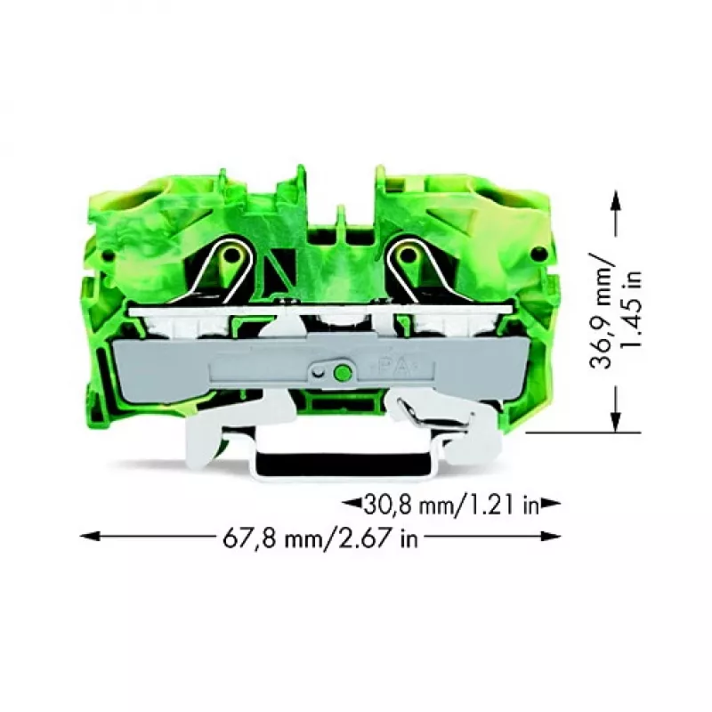 WAGO 2010-1207 Zacisk przelotowy, 10 mm², szary, CAGE CLAMP®