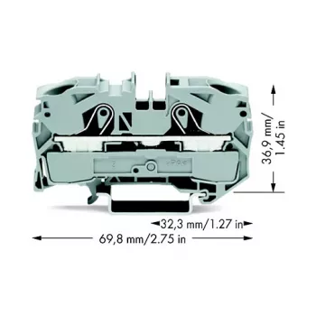 WAGO 2016-1201 Przelotowy Zacisk Przyłączeniowy, 16 mm², 800 V, Szary, Push-in CAGE CLAMP
