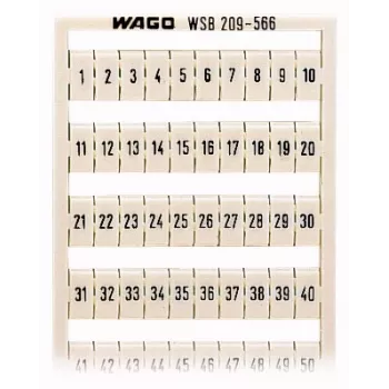 WAGO 209-566 Listwa oznaczeniowa - Biała - 5 mm - 250 mm - Nieoznaczona - do listew zaciskowych TOPJOB S