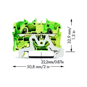 WAGO 2001-1207 2-przewodowa listwa zaciskowa Push-in, 1,5 mm², szary, montaż na szynie DIN