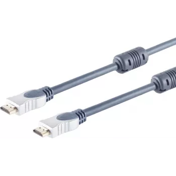 SHIVERPEAKS Home Cinema HDMI Cable 1.0m - 4K HDMI 2.0b High Speed with Ethernet, Chromed Metal Connectors, Gold-Plated Contacts, Double Ferrite Cores, HEAC