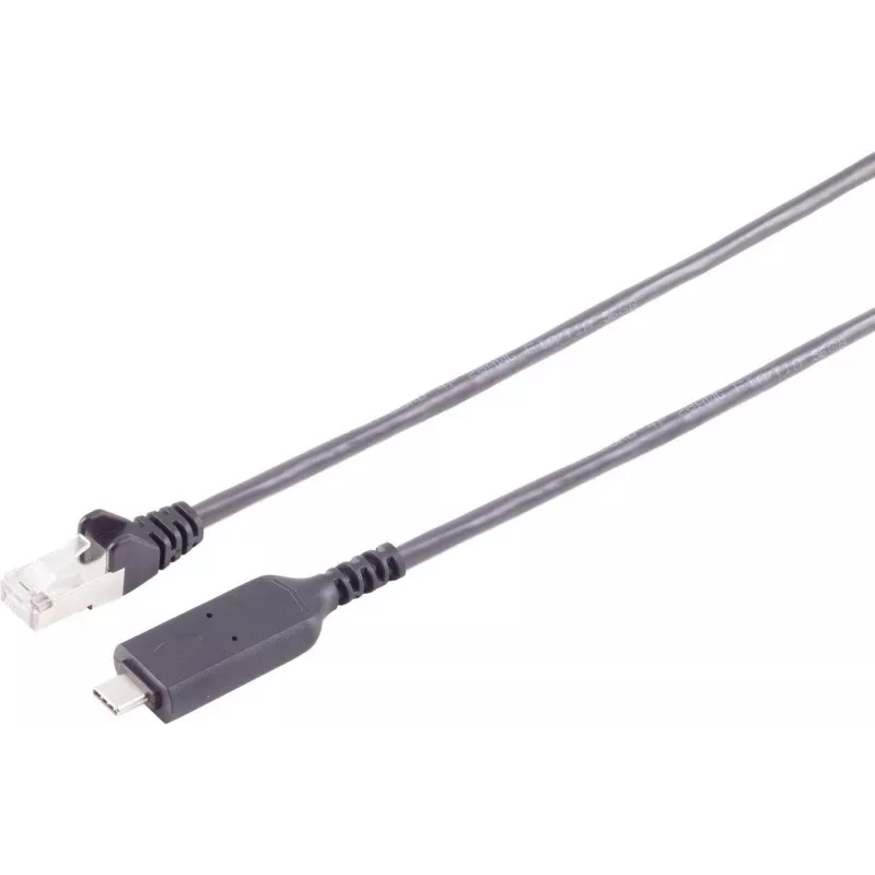 S-IMPULS USB-C do RJ45 Gigabit Ethernet Adapter Kabel 15m Czarny