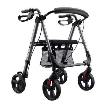 Weinberger Aluminium Rollator 1-Fold Foldable - Silver/Grey, 136 kg Capacity