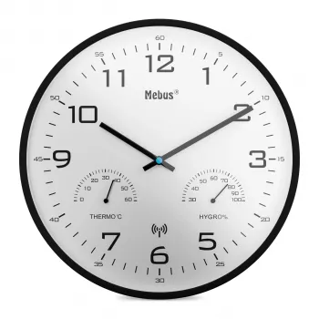 MEBUS 52840 Zegar ścienny sterowany radiowo Biały 25 cm