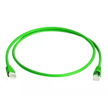 Kabel krosowy Telegärtner DataVoice Office MP8 FS 500 RJ-45 Męski do RJ-45 Męski 1,5 m SFTP PiMF CAT 6a IEEE 802.3an/IEEE 802.3at Booted Bezhalogenowy Linka Zielony RAL 6024
