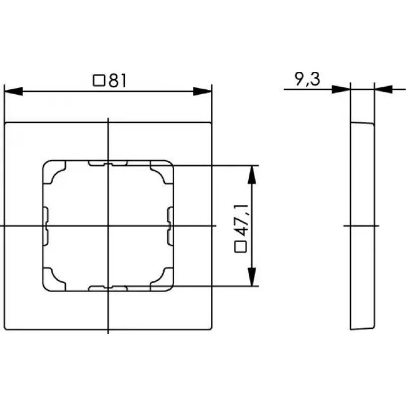 Telegärtner B00004A0024 Bezśrubowa ramka panelu sieciowego 8-portowa, czysta biel 81x81mm
