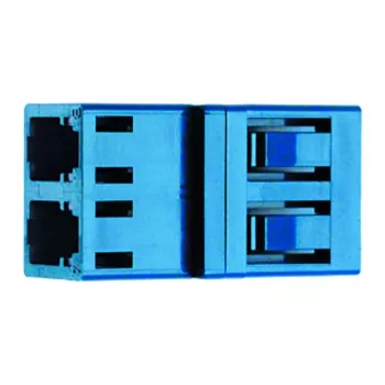 Telegärtner J08071A0048 LC Duplex OM4 Multi-Mode Fiber Connector, Violet, Ceramic Ferrule, 1 Pack