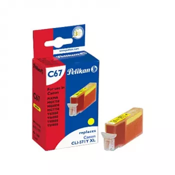 Pelikan Kompatybilny Wkład Atramentowy do Canon CLI-571Y XL, Żółty, Wysoka Wydajność, 11,5 ml