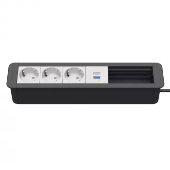 Kindermann CP Office Frame 6-krotna 3x Schuko 1x USB-A ładowanie