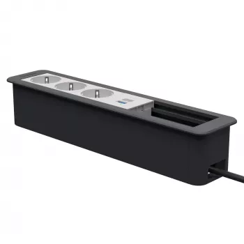 Kindermann CP Office Frame 6-krotna 3x Schuko 1x USB-A ładowanie