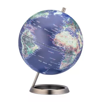 TROIKA Globe 23.5 Degrees (G2507-P2P2/CB) - globus biurkowy przycisk do papieru, podstawa chromowana, 60mm