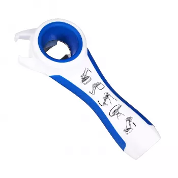 First Aid Only 5-in-1 Multi-Opener do butelek i puszek, biały/niebieski, zmniejsza wysiłek
