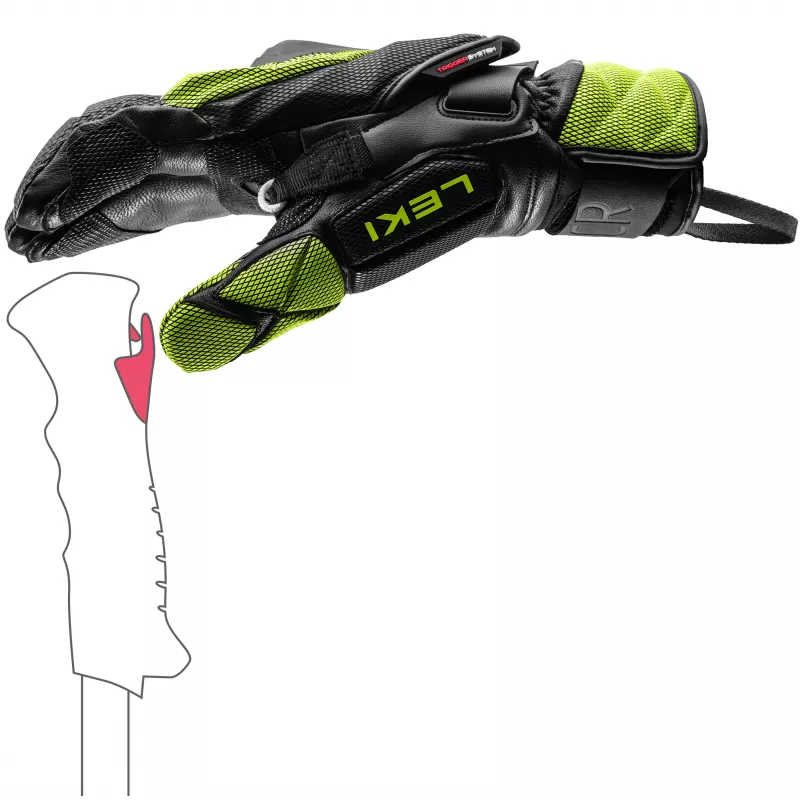 LEKI WCR Venom GS 3D Lobster rękawice narciarskie wyścigowe rozmiar 8,5 czarny/Ice Lemon