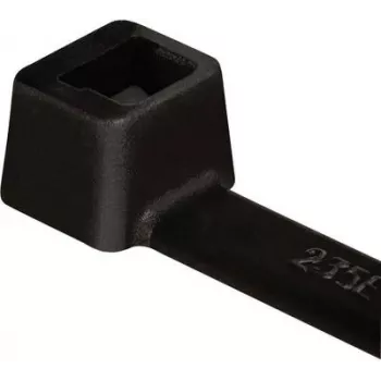 Opaska kablowa HellermannTyton T18R, poliamid 6.6, czarna, długość 100 mm, szerokość 2,5 mm, grubość 1 mm, średnica wiązki 22 mm, wytrzymałość na rozciąganie 80 N, opakowanie 100 szt.