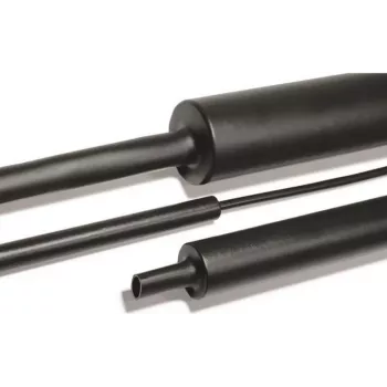HellermannTyton 323-50750 Koszulka termokurczliwa z klejem, czarna, 75 mm (dostarczona), 22 mm (po skurczeniu), współczynnik skurczu 4:1, długość 1 m