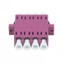 Synergy 21 Fiber Optic Coupler LC-LC 50/125µm Multimode OM4 Erika Violet Quad PVC Flanged