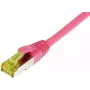 SYNERGY21 Patch Cable RJ45, CAT6A 500MHz, 10m, Magenta, S/FTP, TPE/LSZH (Ultraflex), AWG26, z surowym kablem CAT7