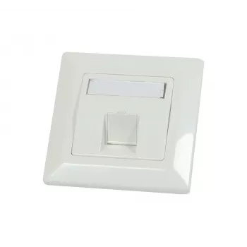 Synergy 21 Keystone Module Carrier Flush-Mount Wall Plate dla 1x TP Module, Pure White, Square Outer Frame (S216322V2)