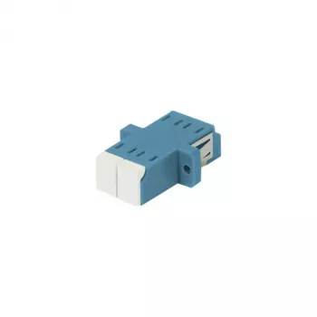 SYNERGY21 Sprzęgacz światłowodowy LC/LC Jednomodowy OS2 9/125µm Dupleks Niebieski PVC Ceramiczna Tuleja Kołnierzowy z Jednostronną Klapką Ochrony Laserowej