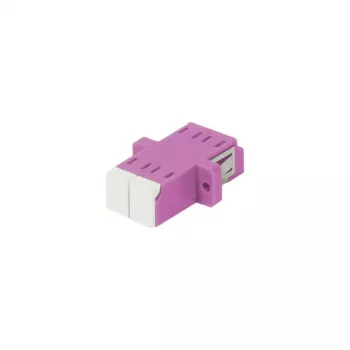 SYNERGY21 LC-LC Dupleks Wielomodowy OM4 Sprzęgacz Światłowodowy, Erika Violet, PVC, Kołnierzowy, z Jednostronną Osłoną Ochronną przed Laserem