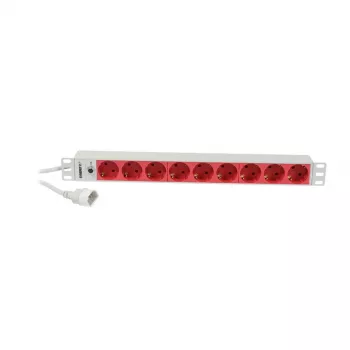 Synergy 21 ALLNET 19-calowy 1U Listwa zasilająca 9x gniazda Schuko CEE7 z wtykiem IEC C14 10A 2m Czarny