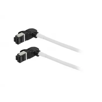 Synergy21 Patch Cable RJ45, CAT6A 500MHz, 0,15m, White, S/FTP, Slimline Round d=4,5mm, TPE/LSZH (Superflex), AWG28, with CAT7 Raw Connector, Rotatable Plug