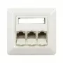 Synergy 21 S216327 RJ-45 Cat6a Gniazdo ścienne sieciowe, 2-portowe, ekranowane, białe (RAL 9010)