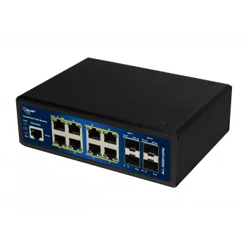 ALLNET ALL-SGI8112PM-BT Przemysłowy w pełni zarządzalny przełącznik Layer2+ Gigabit Ethernet PoE++, 12 portów, 8x PoE++ (budżet 240W)