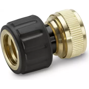 Kärcher Premium Line Złączka do węża z funkcją Water Stop - kompatybilna z 1/2 inch i 5/8 inch, czarno-żółta