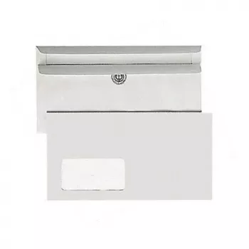 Koperty Bong 125x235mm Samoprzylepne z Okienkiem Ultra Biały Kompaktowe Pudełko 1000 Sztuk