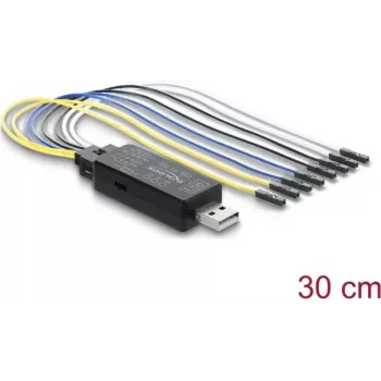 Delock USB 2.0 do konwertera szeregowego TTL UART, 3,3V/5V, 6-pinowy nagłówek, kabel 30 cm