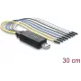 Delock USB 2.0 do konwertera szeregowego TTL UART, 3,3V/5V, 6-pinowy nagłówek, kabel 30 cm