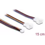 Przewód Y Delock do wentylatorów 1 x JST PH 4-pin PWM żeński na męski + 4-pin (3 piny zajęte) męski 15 cm