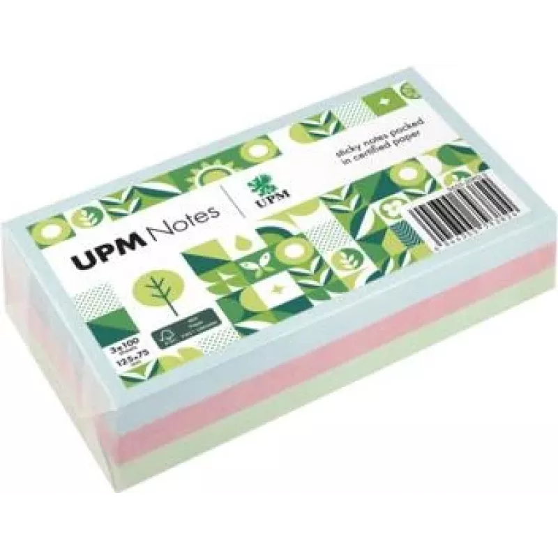 UPM Notes Sticky Notes 5655-20PG-3 Pastel 125x75mm 100 arkuszy 3 bloki