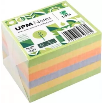 UPM Notes Self-Stick Notes Spring 75x75mm 100 Sheets 6 Pads Assorted Colors