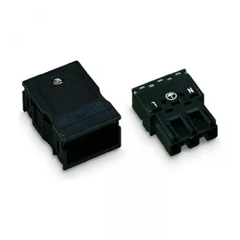 Wtyk męski WAGO 770-113, prosty, 2-biegunowy, 250 V, czarny, WINSTA MINI